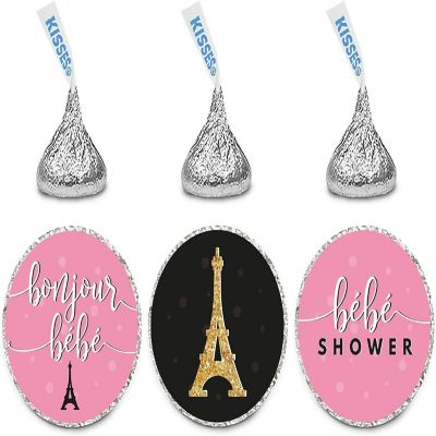 216PK Paris Chocolate Drop Labels Image 1