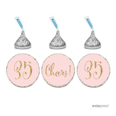 216PK Pink Cheers 35 Chocolate Labels Image 1
