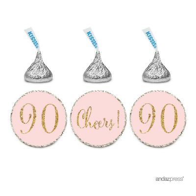 216PK Pink Cheers 90 Chocolate Labels Image 1