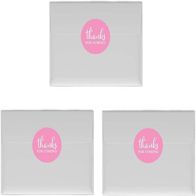 216PK Pink Thanks Chocolate Drop Labels Image 1