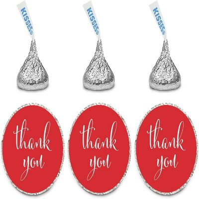 216PK Red Thank You Chocolate Drop Label Image 1