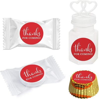 216PK Red Thanks Chocolate Drop Labels Image 1