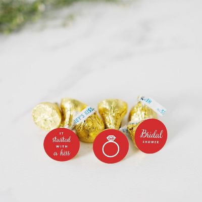 216PK Red Wedding Bridal Shower Labels Image 1