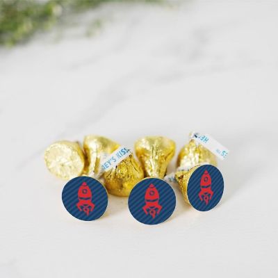 216PK Rocket Ship Chocolate Drop Labels Image 1