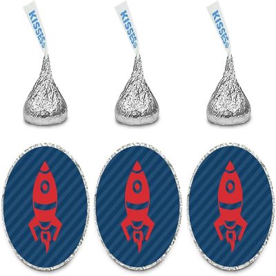 216PK Rocket Ship Chocolate Drop Labels Image 2
