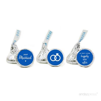 216PK Royal Blue Just Married Labels Image 1