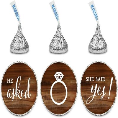 216PK Rustic Wood She Said Yes Labels Image 1