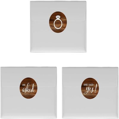 216PK Rustic Wood She Said Yes Labels Image 2