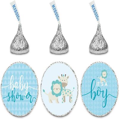 216PK Safari Blue Chocolate Drop Labels Image 1