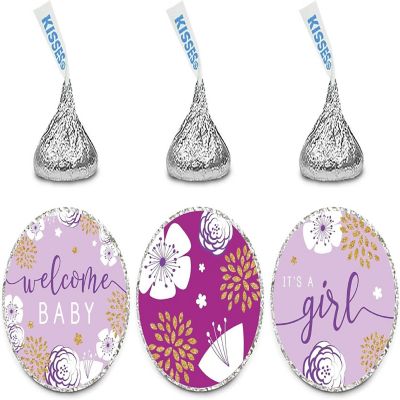 216PK Spring Floral Lavender Drop Labels Image 1