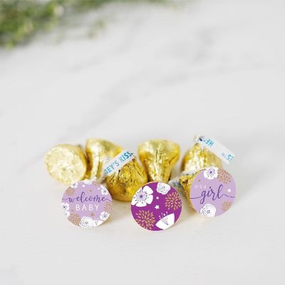 216PK Spring Floral Lavender Drop Labels Image 1