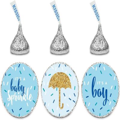 216PK Sprinkle Baby Blue Chocolate Label Image 1