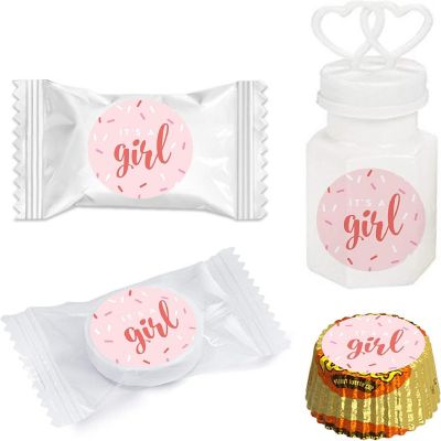 216PK Sprinkle Pink Chocolate Drop Label Image 1
