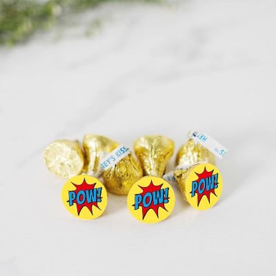216PK Superhero Pow Chocolate Labels Image 1