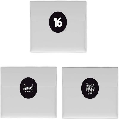 216PK Sweet 16 Black Chocolate Labels Image 1