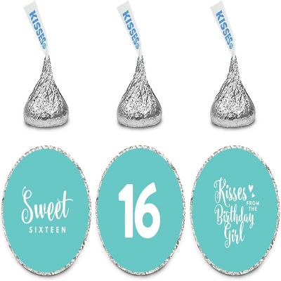 216PK Sweet 16 D. Blue Chocolate Labels Image 1