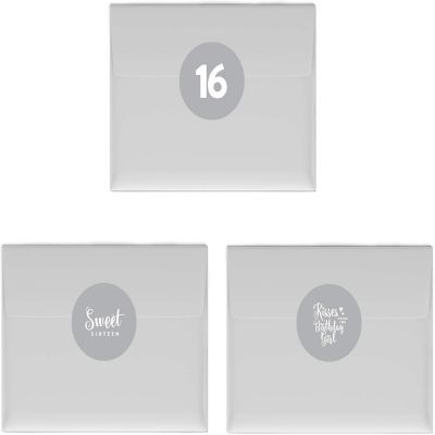 216PK Sweet 16 Gray Chocolate Drop Label Image 1