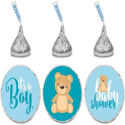 216PK Teddy Bear Blue Chocolate Labels Image 1