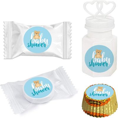 216PK Teddy Bear Blue Chocolate Labels Image 1