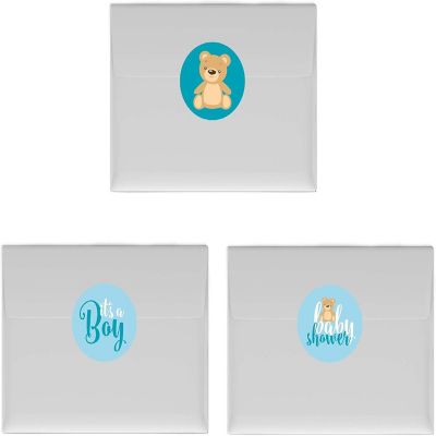 216PK Teddy Bear Blue Chocolate Labels Image 2