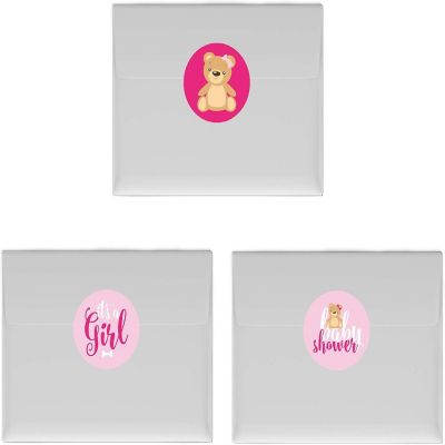 216PK Teddy Bear Pink Chocolate Labels Image 2