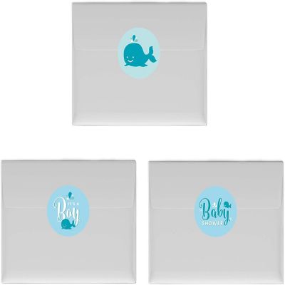 216PK Whale Blue Chocolate Drop Labels Image 2