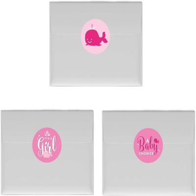 216PK Whale Pink Chocolate Drop Labels Image 2