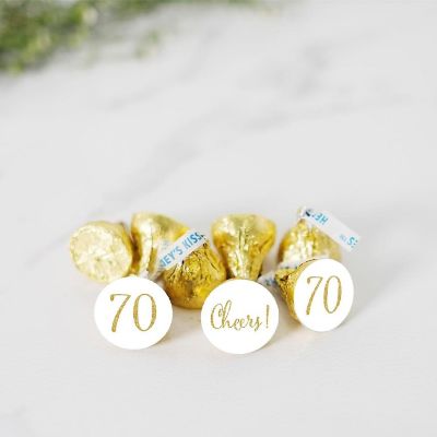 216PK White Cheers 70 Chocolate Labels Image 1