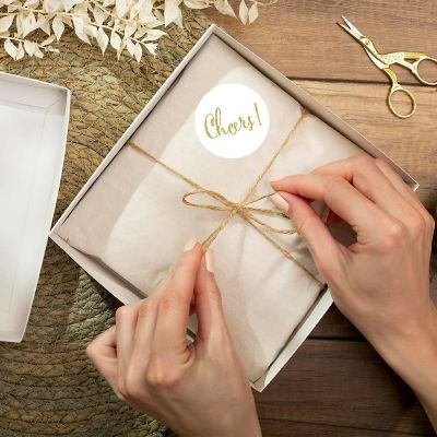216PK White Cheers 70 Chocolate Labels Image 1