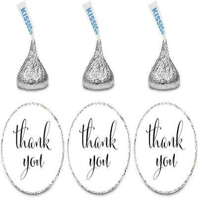 216PK White Thank You Chocolate Labels Image 1