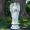 22.5" Standing Angel with Birdbath Votive Candle Holder Outdoor Garden Statue Image 1