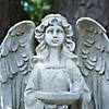 22.5" Standing Angel with Birdbath Votive Candle Holder Outdoor Garden Statue Image 2