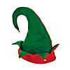 22" Christmas Elf Red & Green Felt Hat with Jingle Bells Image 1