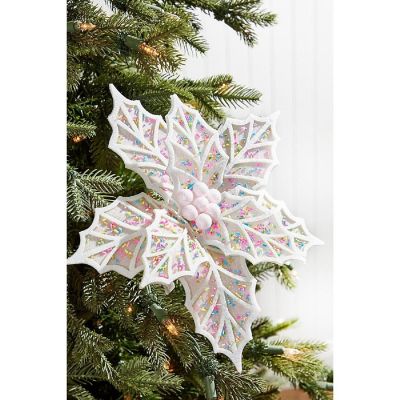 22" Confetti Poinsettia Stem Image 3