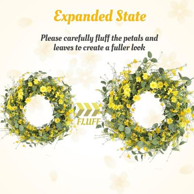 22" Daisy &amp; Wildflower Wreath Image 2