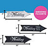22" x 7" Wedding Directional Arrow Plastic Road Sign Kit - 3 Pc. Image 1