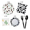 228 Pc. Western Party Cow Print Disposable Tableware Kit for 24 Guests Image 1