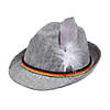 23 1/2" circ. Gray German Alpine Felt Hat with Feather Image 1