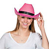 23" Adults Hot Pink Polyester Cowboy Hat Costume Accessory Image 1