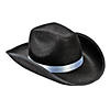 23" Circ. Adults Black Shaped Cowboy Hat with White Hat Band Image 1
