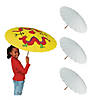 23" DIY Paintable White Paper Parasols with Bamboo Handles &#8211; 3 Pc. Image 1