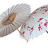 23" DIY Paintable White Paper Parasols with Bamboo Handles &#8211; 3 Pc. Image 1