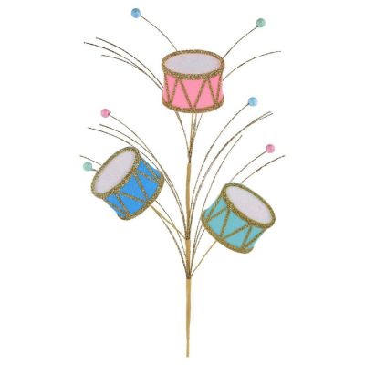 23" Felt Glitter Nutcracker Drum Spray: Pastel Image 1