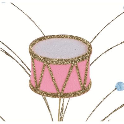 23" Felt Glitter Nutcracker Drum Spray: Pastel Image 1
