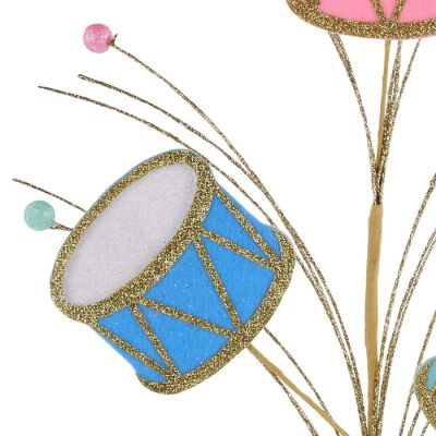 23" Felt Glitter Nutcracker Drum Spray: Pastel Image 2