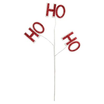 23" Glitter Ho Ho Ho Spray: Red &amp; White Image 1