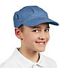23" Kids Train Conductor Blue & White Striped Polyester Hats - 12 Pc. Image 2