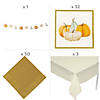 230 Pc. White & Gold Pumpkin Disposable Tableware Kit for 24 Guests Image 2