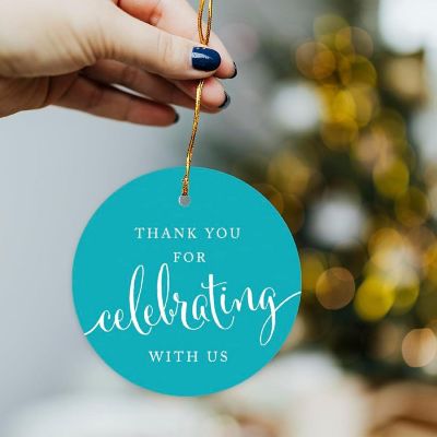 24 Aqua Celebrating Thank You Circle Tag Image 2