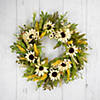 24" Beige Sunflowers Artificial Fall Harvest Wreath Image 2